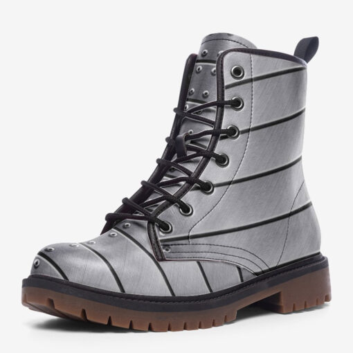 Metal Plates Trendy Leather Boots - Image 3