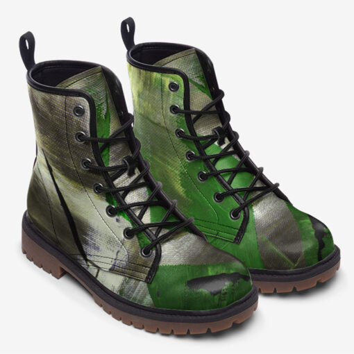 Modern Art Abstraction Trendy Leather Boots - Image 2