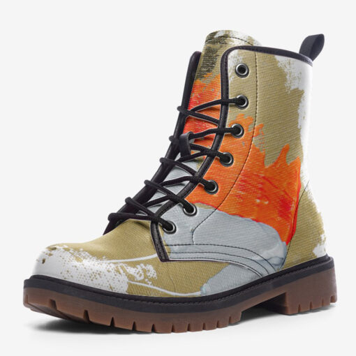 Paint Splash Art Abstraction Trendy Leather Boots - Image 3