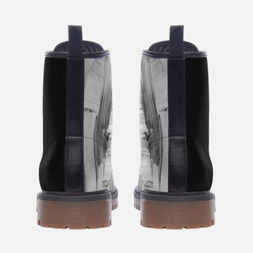 Black and White Paint Art Trendy Leather Boots - Image 4