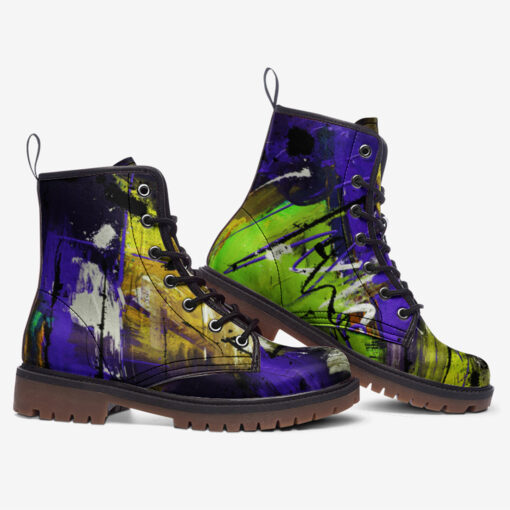 Modern Art Abstraction Trendy Leather Boots