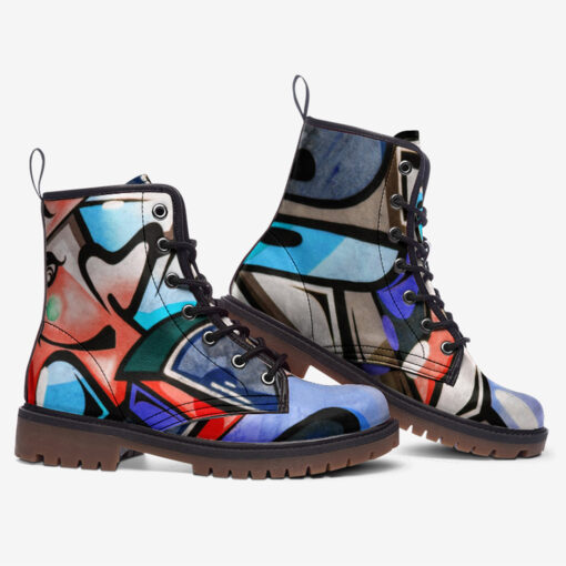 Graffiti Art Wall Trendy Leather Boots