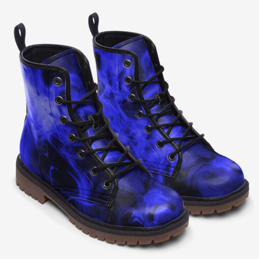 Blue Neon Smoke Trendy Leather Boots - Image 2