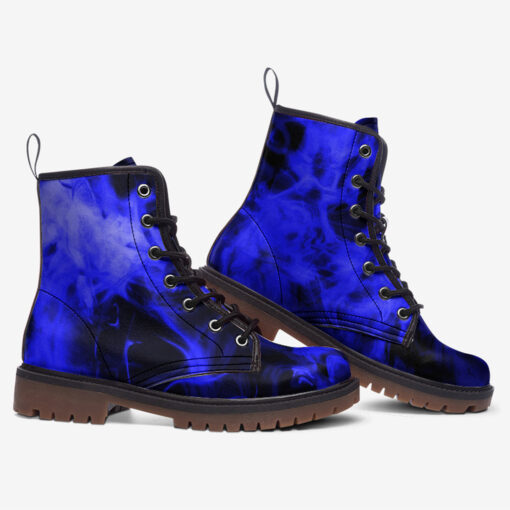 Blue Neon Smoke Trendy Leather Boots