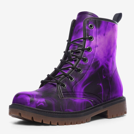 Violet Neon Smoke Trendy Leather Boots - Image 3