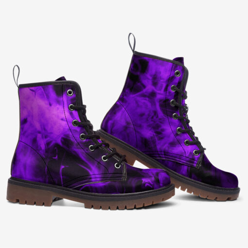 Violet Neon Smoke Trendy Leather Boots