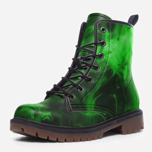 Green Neon Smoke Trendy Leather Boots - Image 3