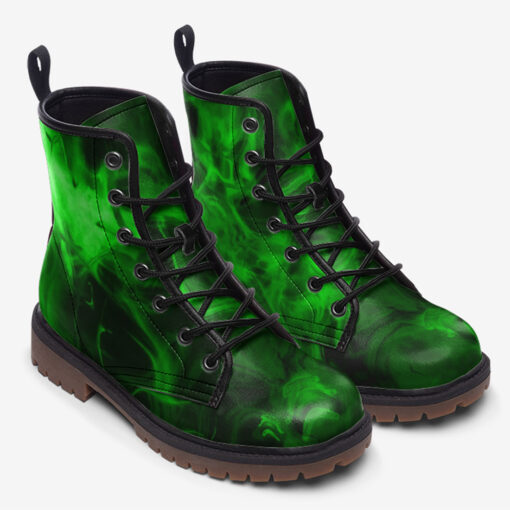 Green Neon Smoke Trendy Leather Boots - Image 2