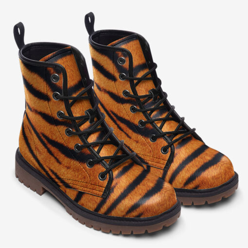 Tiger Pattern Trendy Leather Boots - Image 2