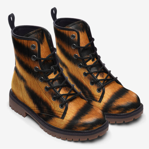 Tiger Pattern Trendy Leather Boots - Image 2