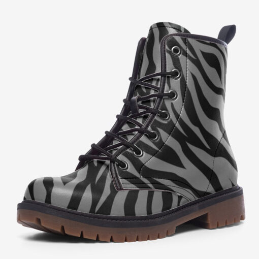 Zebra Camouflage Trendy Leather Boots - Image 3