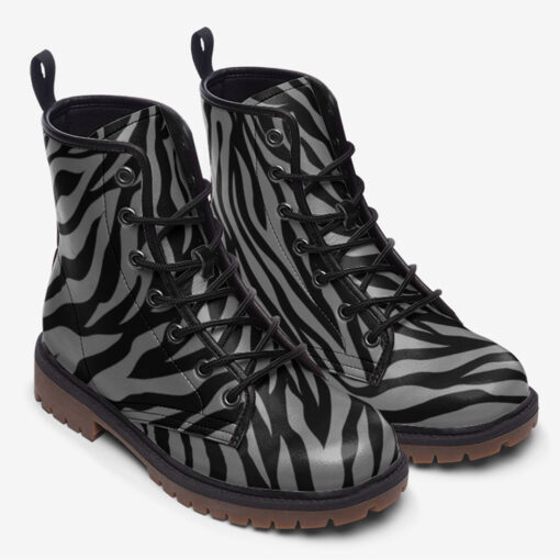 Zebra Camouflage Trendy Leather Boots - Image 2