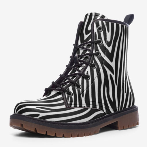 Zebra Pattern Trendy Leather Boots - Image 3