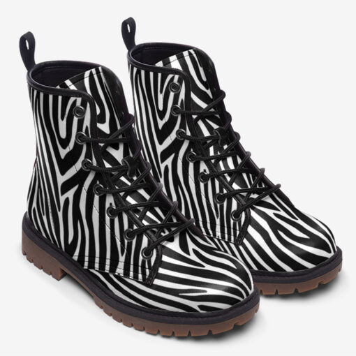 Zebra Pattern Trendy Leather Boots - Image 2