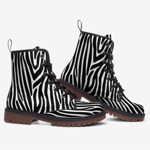 Zebra Pattern Trendy Leather Boots