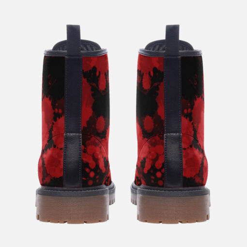 Red Paint Blots Trendy Leather Boots - Image 4