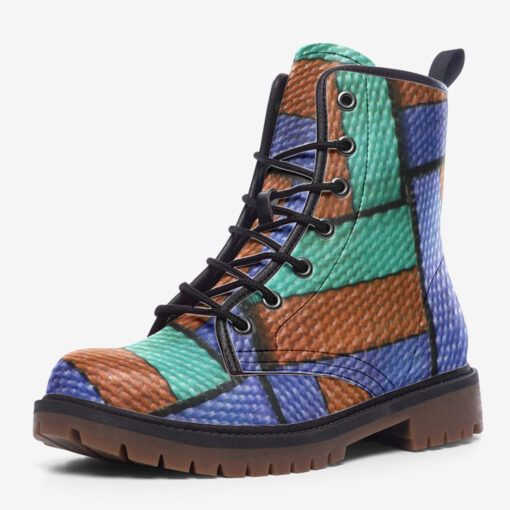 Colored Straps Trendy Leather Boots - Image 3