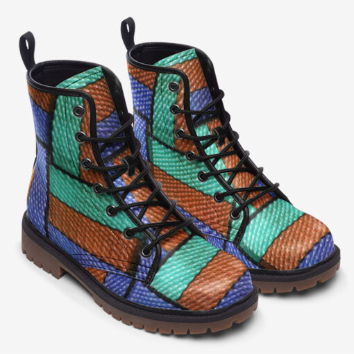 Colored Straps Trendy Leather Boots - Image 2