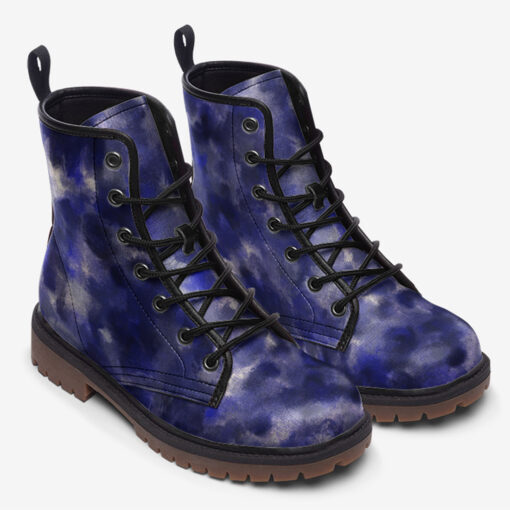 Blue Camouflage Trendy Leather Boots - Image 2