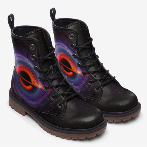 Singularity Collapsar Black Hole Trendy Leather Boots - Image 2