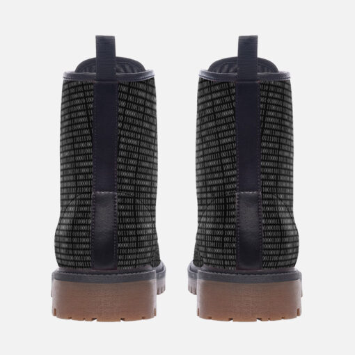 Binary Code Trendy Leather Boots - Image 4