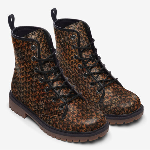 Rusty Chainmail Trendy Leather Boots - Image 2