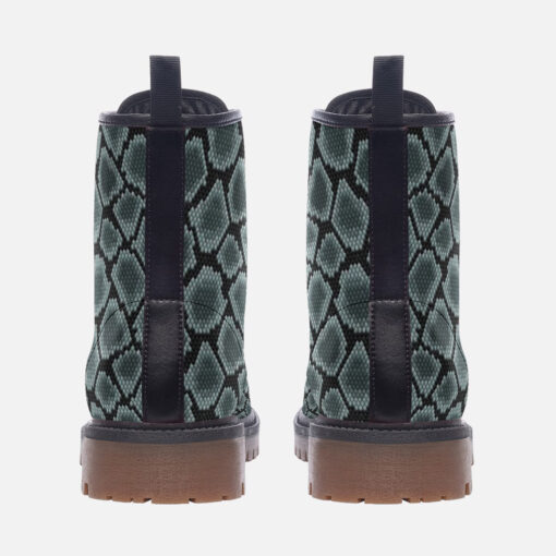 Blue Snake Skin Ornament Trendy Leather Boots - Image 4