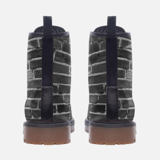 Gray Bricks Wall Trendy Leather Boots - Image 4