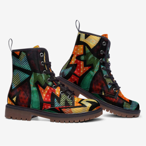 Cloth Geometric Trendy Leather Boots