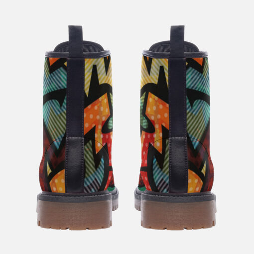 Cloth Geometric Trendy Leather Boots - Image 4