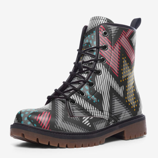 Cloth Grunge Geometric Trendy Leather Boots - Image 3