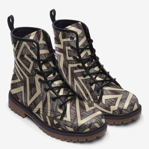 Tribal Geometric Trendy Leather Boots - Image 2