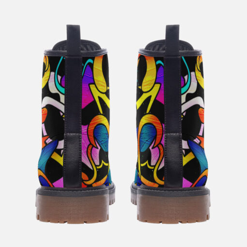 Bright Graffiti Trendy Leather Boots - Image 4