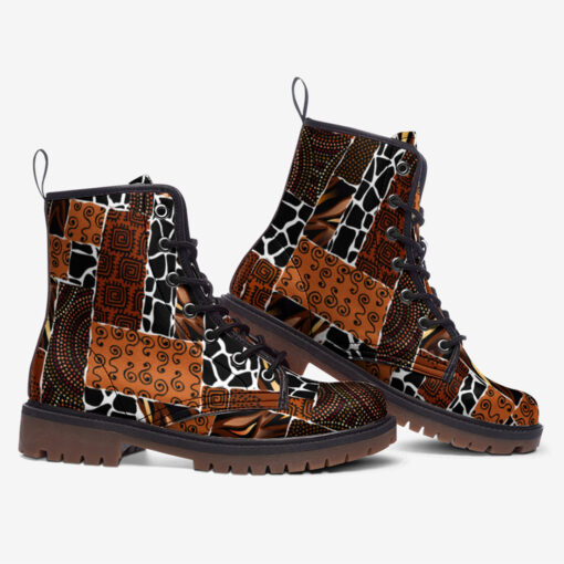 Ethnic African Boho Tribal Art Trendy Leather Boots