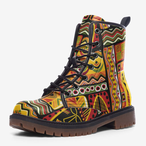 African Ornament Trendy Leather Boots - Image 3