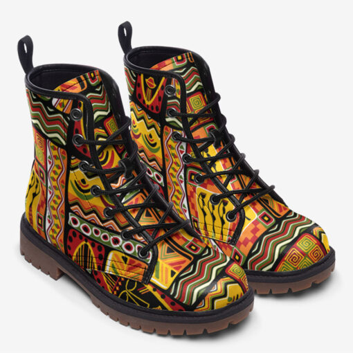 African Ornament Trendy Leather Boots - Image 2