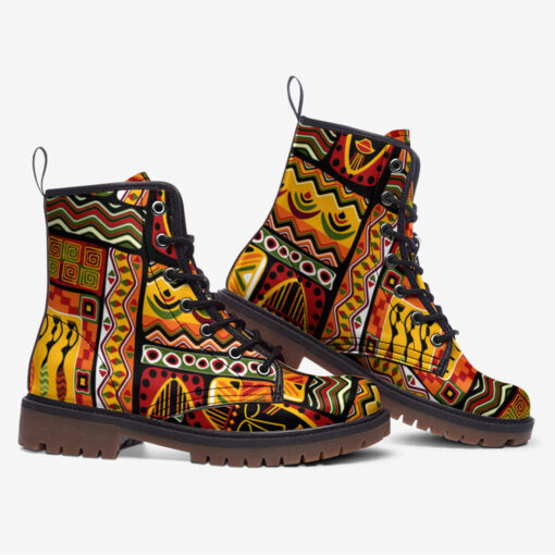 African Ornament Trendy Leather Boots