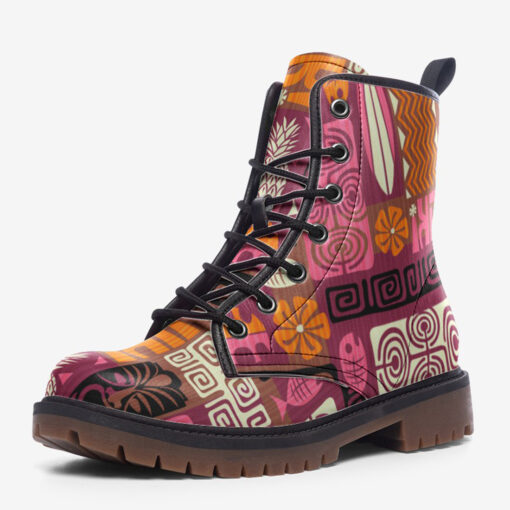 Exotic Tiki Scrapbook Trendy Leather Boots - Image 3