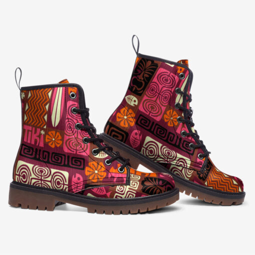 Exotic Tiki Scrapbook Trendy Leather Boots