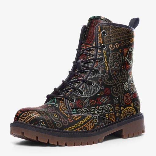 Ethnic Polynesian Ornament Trendy Leather Boots - Image 3