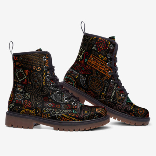 Ethnic Polynesian Ornament Trendy Leather Boots