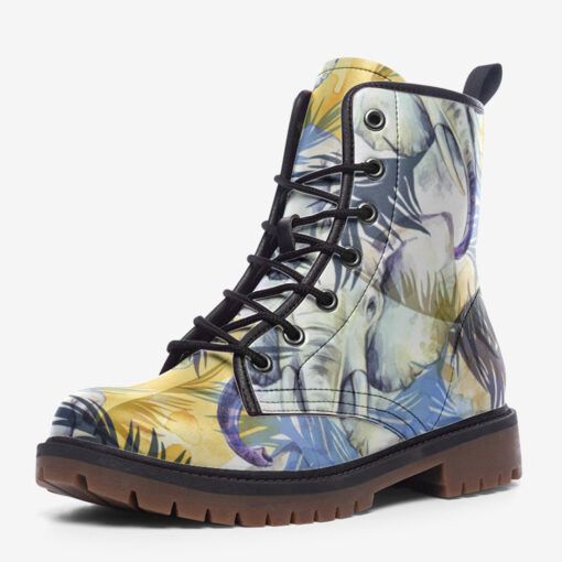 Elephants Exotic Tropical Trendy Leather Boots - Image 3