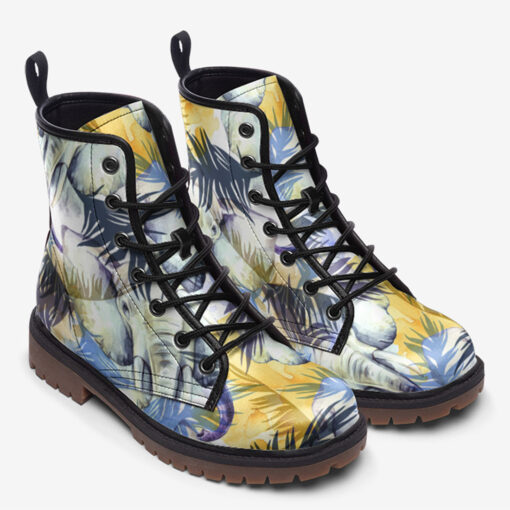 Elephants Exotic Tropical Trendy Leather Boots - Image 2