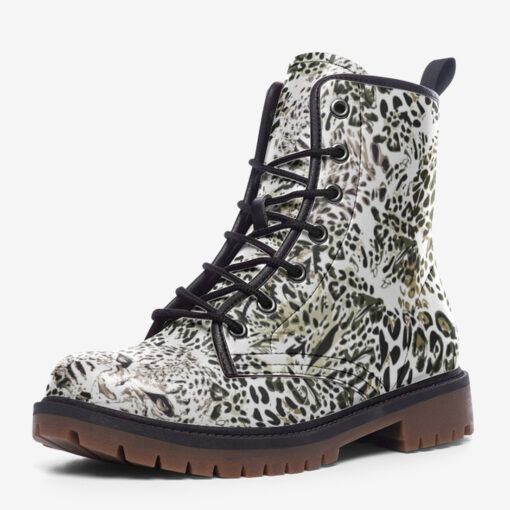 Safari Dreams Grunge Leopard Trendy Leather Boots - Image 3