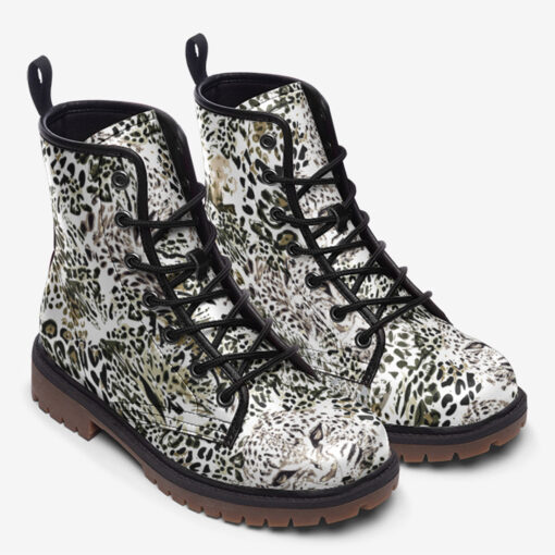 Safari Dreams Grunge Leopard Trendy Leather Boots - Image 2