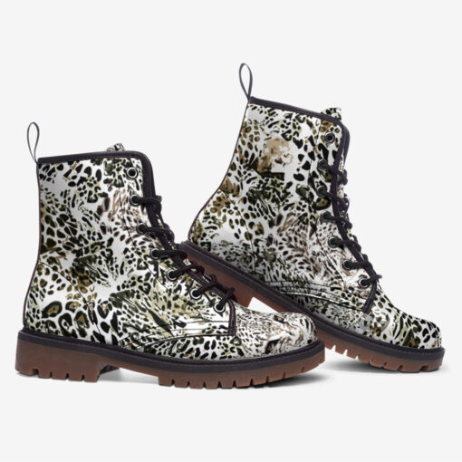 Safari Dreams Grunge Leopard Trendy Leather Boots