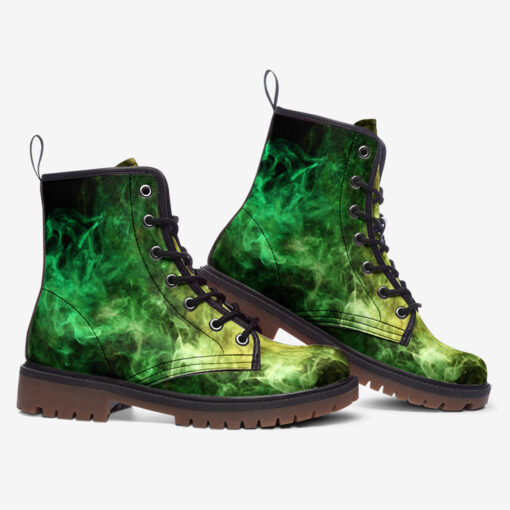 Yellow Green Cloud Smoke Trendy Leather Boots