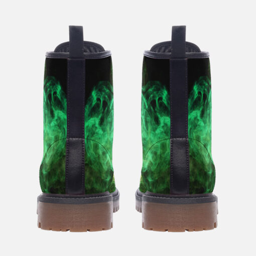 Yellow Green Cloud Smoke Trendy Leather Boots - Image 4