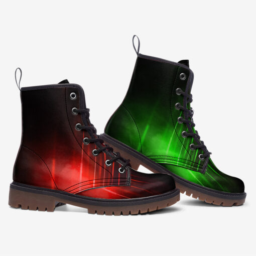 Red Green Smoke Neon Light Trendy Leather Boots