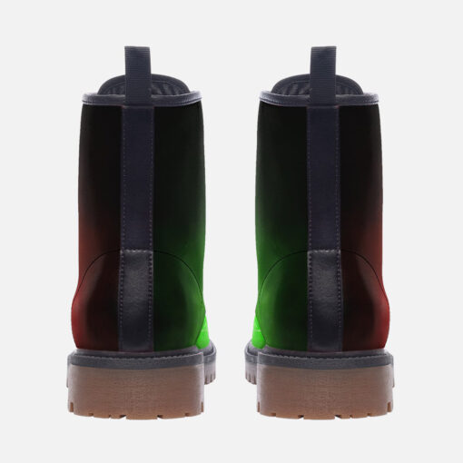 Red Green Smoke Neon Light Trendy Leather Boots - Image 4